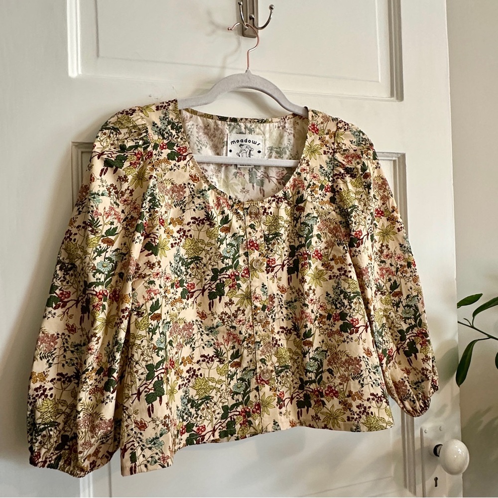 NEW MEADOWS Floral Blouse, Sz S‎